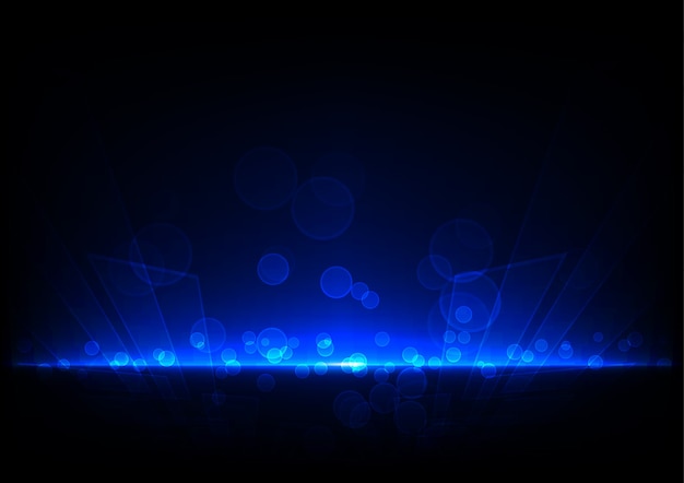 abstract blue light technology concept with bokeh background