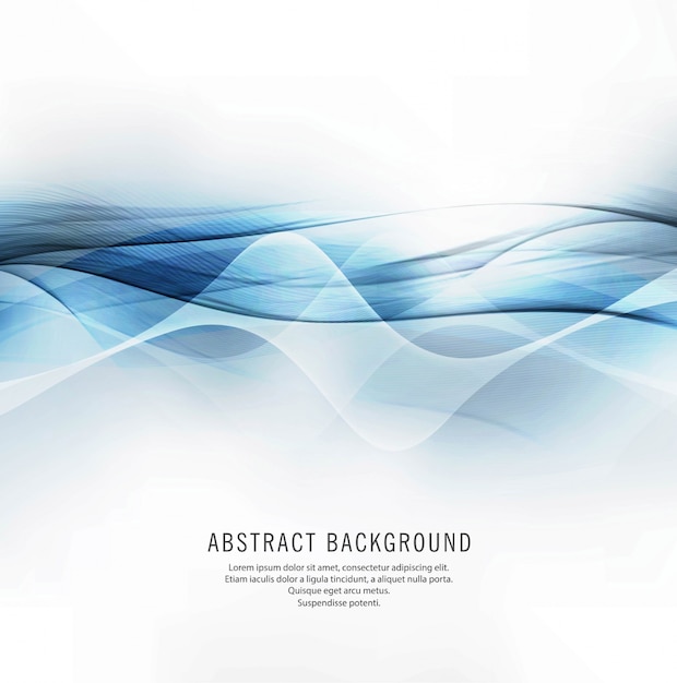 Abstract blue light wave on white background