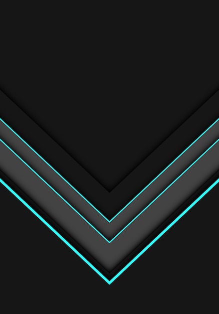 Abstract blue line arrow direction symbol on dark background.