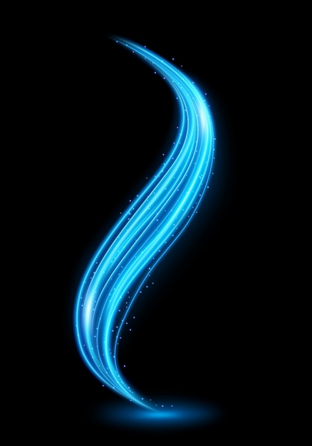 Abstract Blue Line of Lights