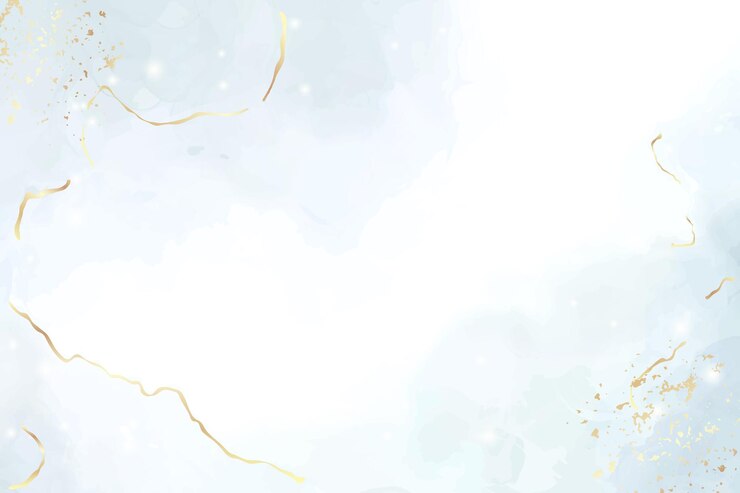 Vector abstract blue liquid watercolor background with golden crackers