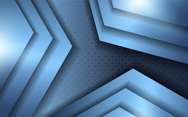 Vector abstract blue metal shapes background