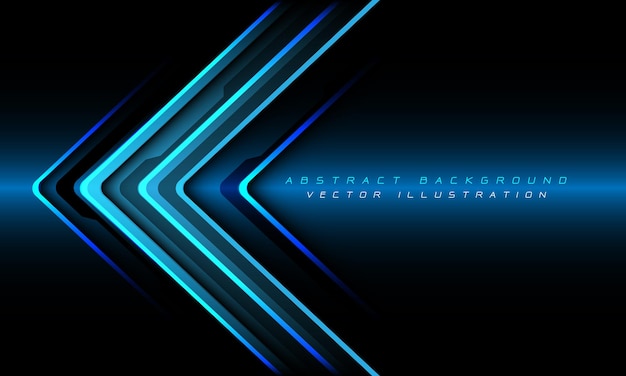 Vector abstract blue metallic arrow cyber technology direction grey design futuristic background vector