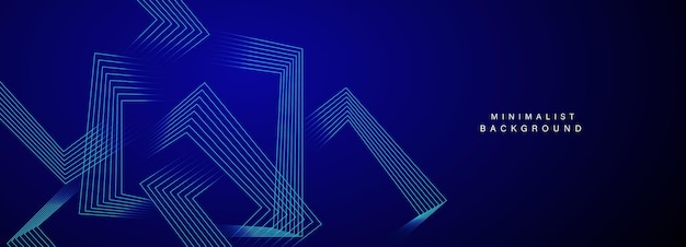ダイナミックな幾何学的な線を持つ抽象的な青いモダンな背景
