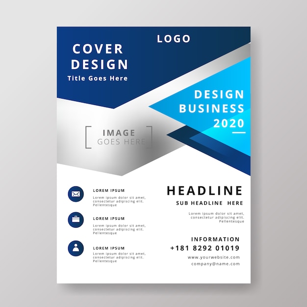 Vector abstract blue modern business flyer design template