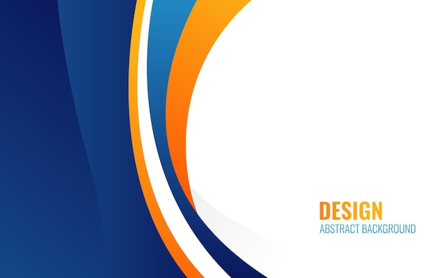 抽象的な青とオレンジ色の波のプレゼンテーションの背景デザイン