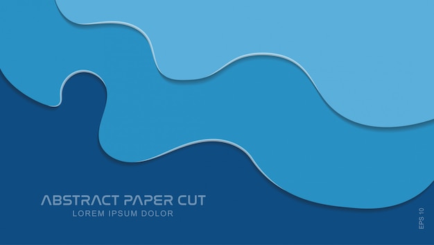 Abstract blue paper cut background