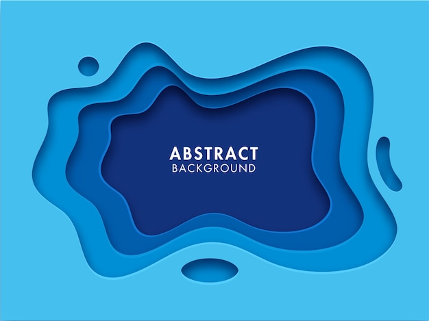 Abstract Blue Paper Layer Cut Background