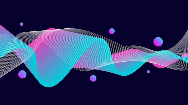 Abstract blue and pink background with wavy shapes