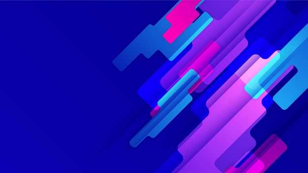 Абстрактный синий и розовый градиентный фон с геометрическими динамическими формами и элементом спортивной скорости движения. Дизайн для технологического фона hitech спорта