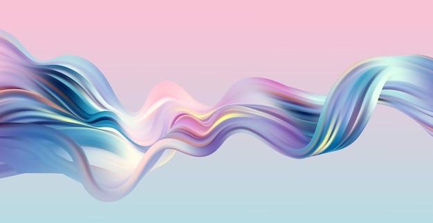 Fondo astratto dell'onda di turbinio blu e rosa. elemento di design per linee liquide di flusso per regalo, biglietto di auguri e buono sconto. illustrazione vettoriale colore pastello