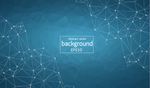 Abstract blue Polygonal Space Background with Connecting Dots and Lines.
