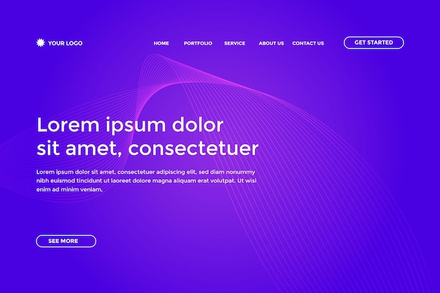 abstract blue purple gradient landing page template