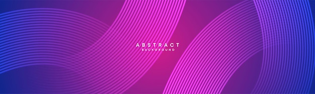 Abstract blue purple magenta pink gradient waving circles lines technology web banner background