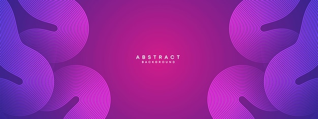 Abstract blue purple magenta pink gradient waving circles lines Technology web banner background