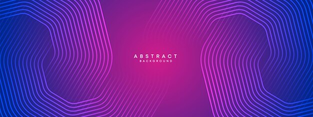 Abstract blue purple magenta pink gradient waving circles lines Technology web banner background