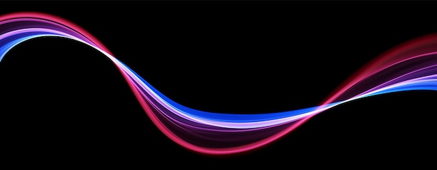 Abstract blue and red lines background Flow dynamic wave Digital data structure