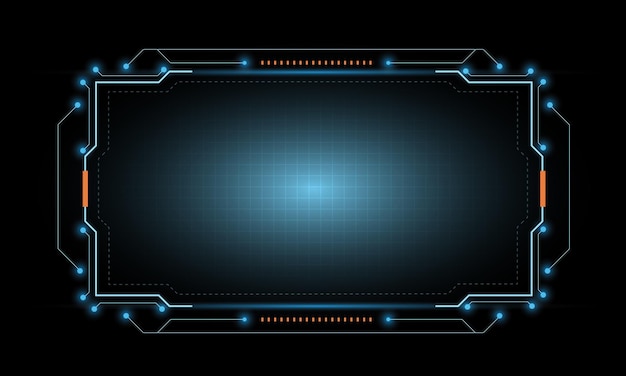 Abstract blue screen Hitech hologram frame technology background Futuristic HUD technology frame background