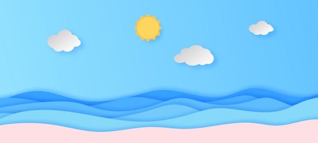 抽象的な青い海とビーチの夏の背景