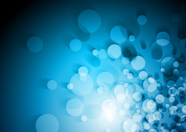 Abstract blue shiny circles concept background Vector tech design