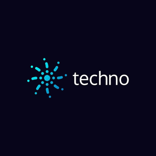 Vettore design del logo tech scintilla blu astratto