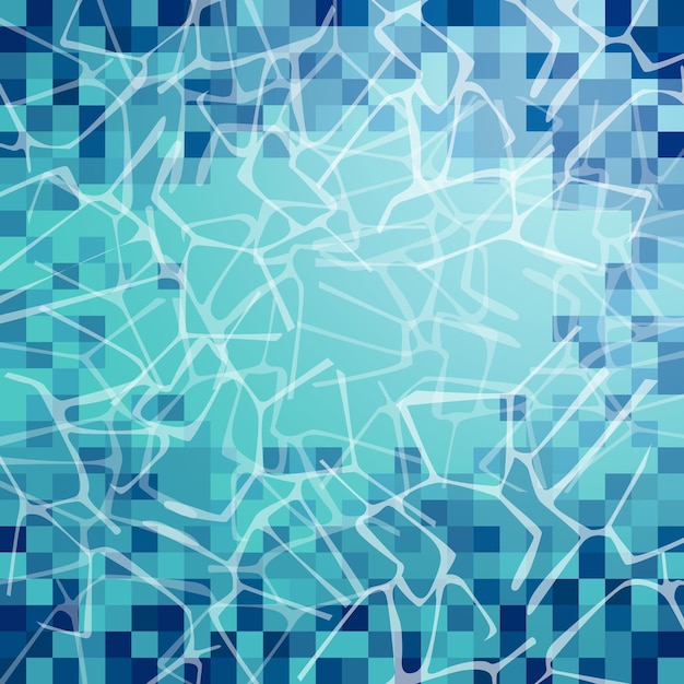 プールのベクトルの背景の抽象的な青い正方形