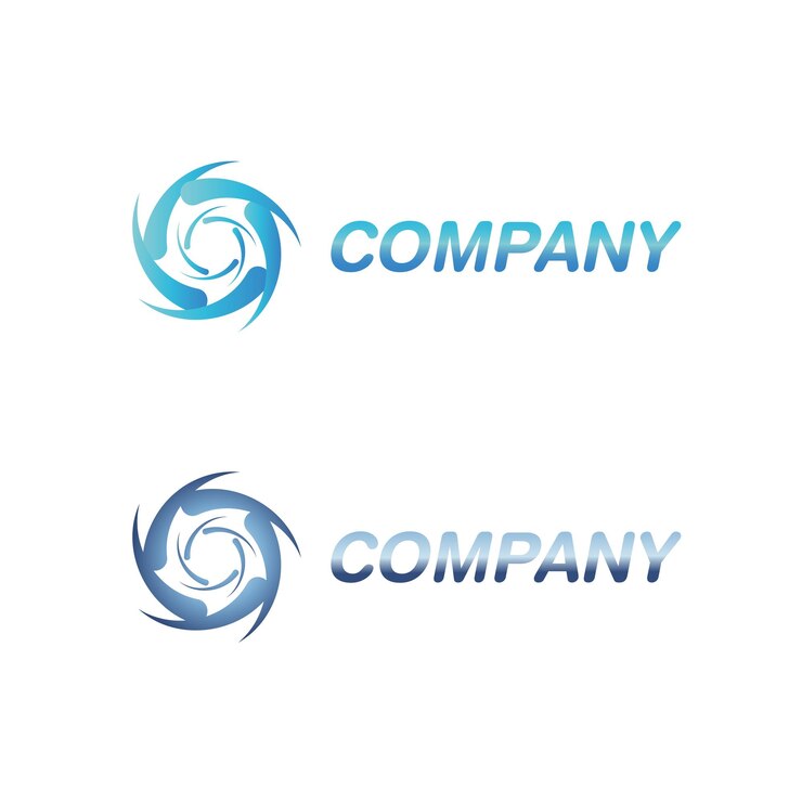 Vector abstract blue swirl logo design