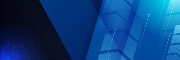 Abstract blue technology banner design