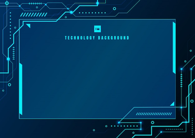 Fondo geometrico astratto del circuito elettronico di tecnologia blu