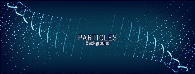 Abstract blue technology particles wave background