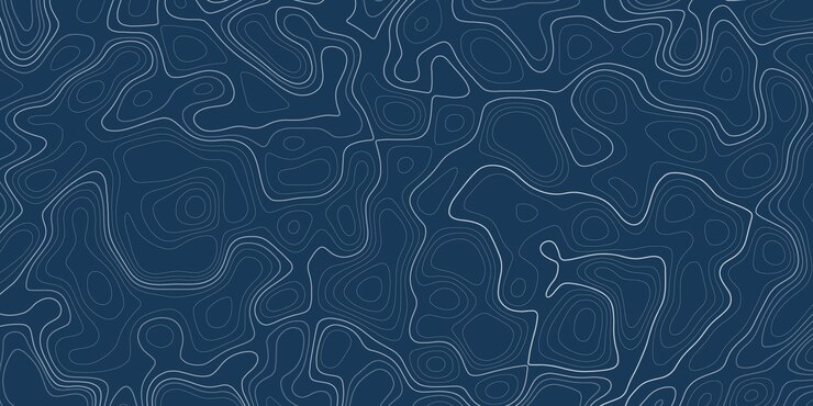 Vector abstract blue topographic map wallpaper geographic terrain with depth elevation minimalist cartography art wide background
