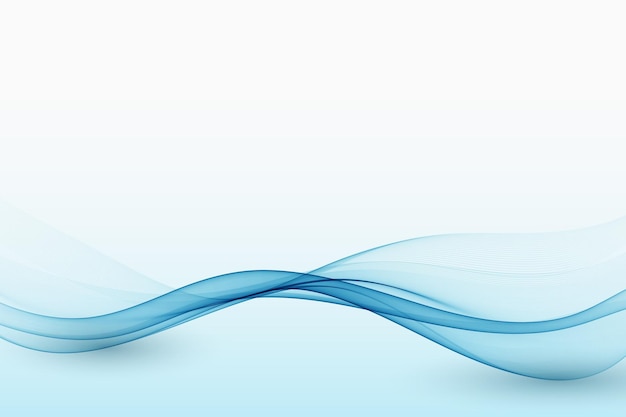 Vettore onda di flusso trasparente blu astratta con ombra. elemento di design.