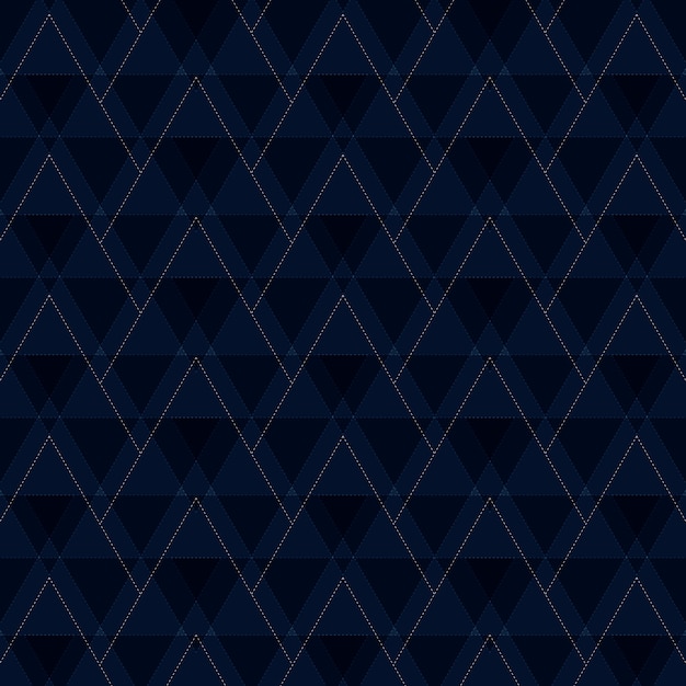 파란색 삼각형 모양 패턴 배경의 개요입니다.