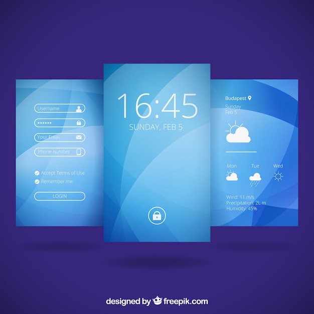 Vector abstract blue wallpapers for mobile