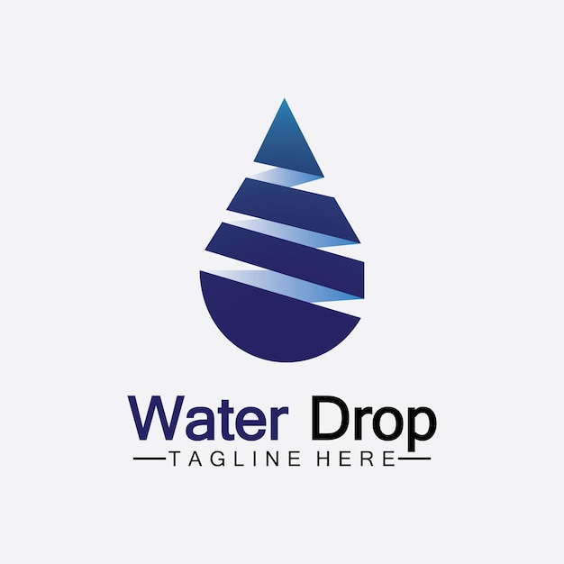 Abstract blue water drop logo vector illustration design template.