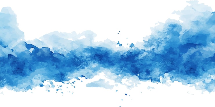 Vector abstract blue watercolor background vector handdrawn illustration isolated on a white background