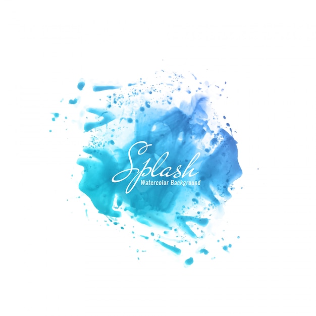 Abstract blue watercolor splash design background