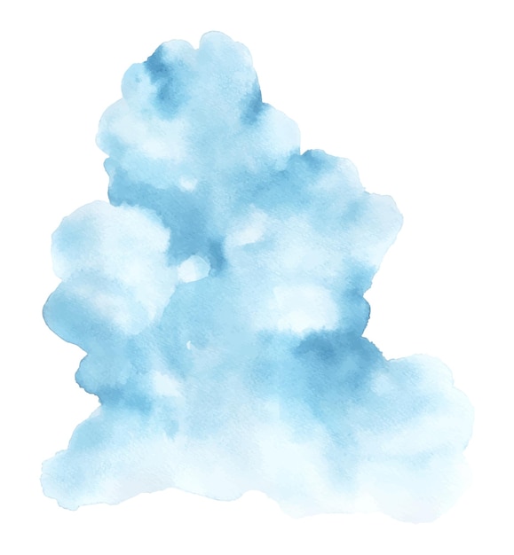 Abstract blue watercolor stain shape.