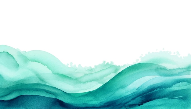 Abstract blue watercolor waves background Watercolor texture Vector illustration