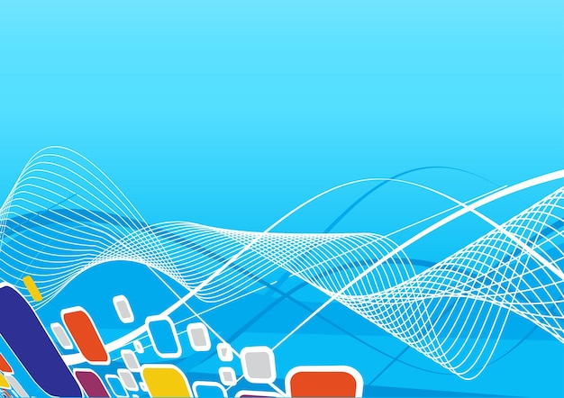 Abstract Blue Wave Background