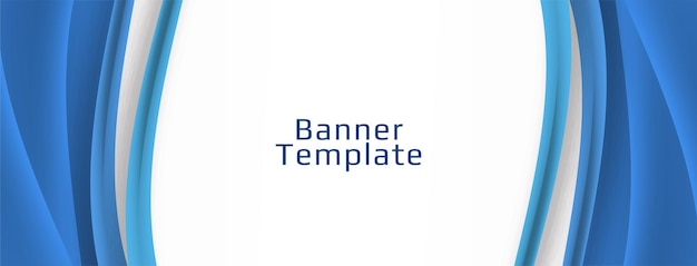 Abstract blue wave banner template