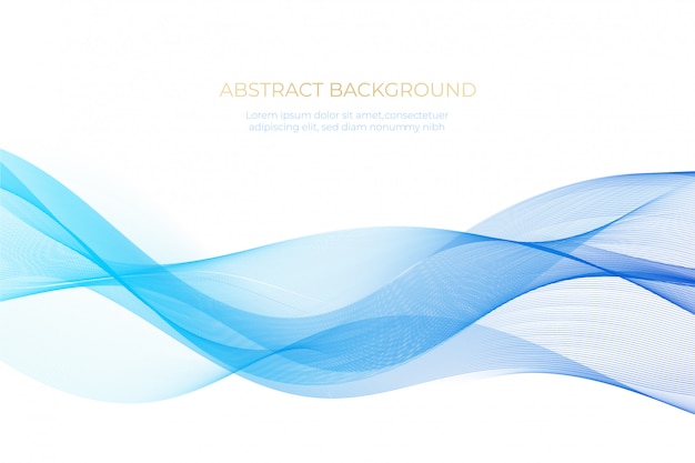 Vector abstract blue wave flowing background