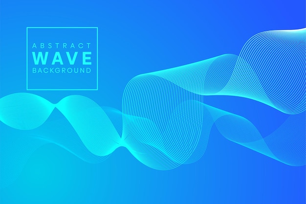 Abstract blue wave line premium background