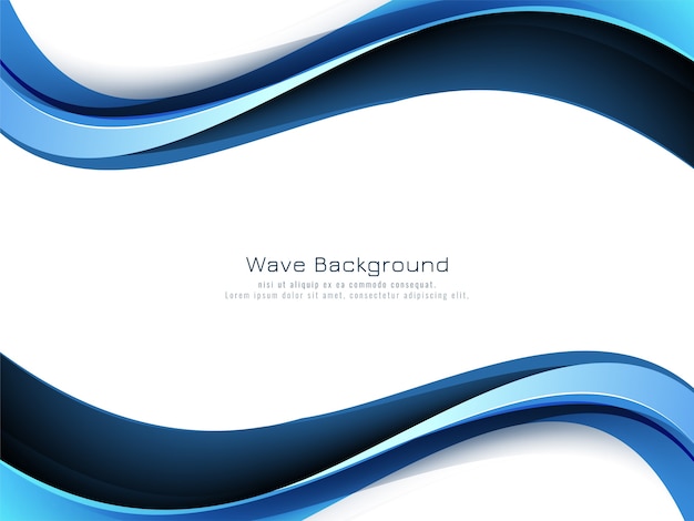 抽象的な青い波スタイルの背景ベクトル