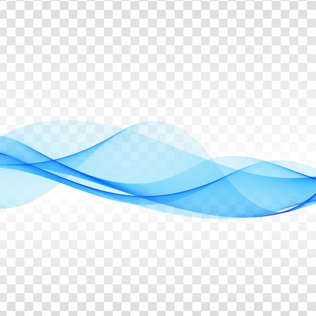 Vector abstract blue wave transparent background