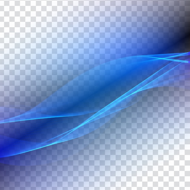 Vector abstract blue wave transparent backround