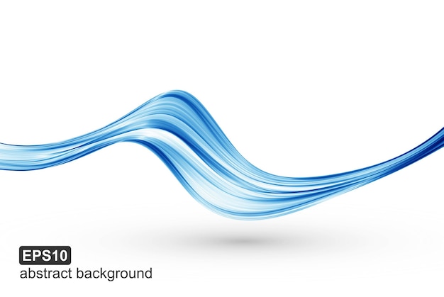 Vector abstract blue waves background.