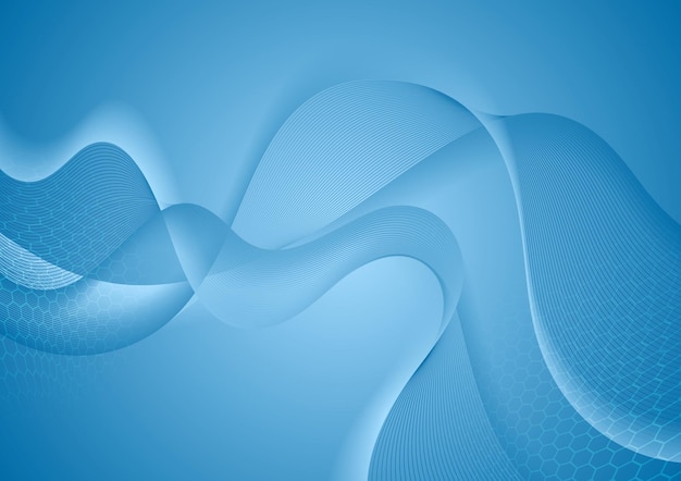 Abstract blue wavy background Vector design