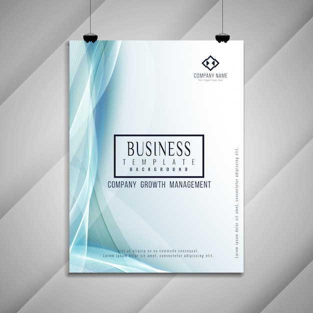 Abstract blue wavy business brochure template