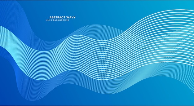 抽象的な青い波状の線の背景